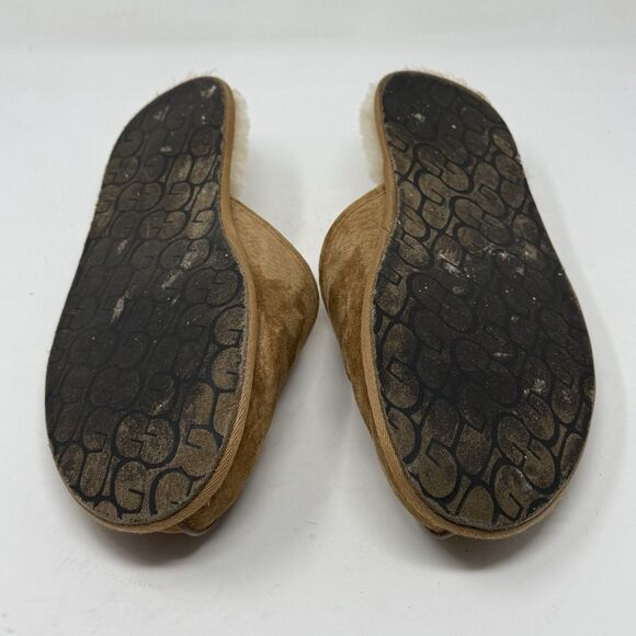 UGG Scuff Slippers Mens 11 Chestnut Brown Suede Shearling Slip On Comfort 5776 main image 11